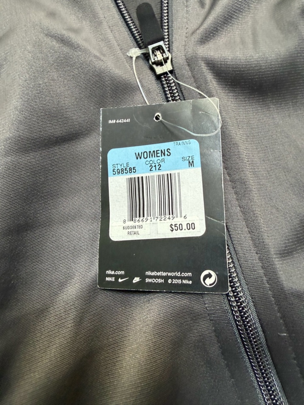 Women’s Nike Grey Jacket with White Stripes - Full Zip Training Top Athletic - Picture 2 of 4